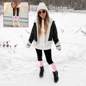 Gebreide Neon Beenwarmers - Extra Zacht - Roze - 50cm - Polyester