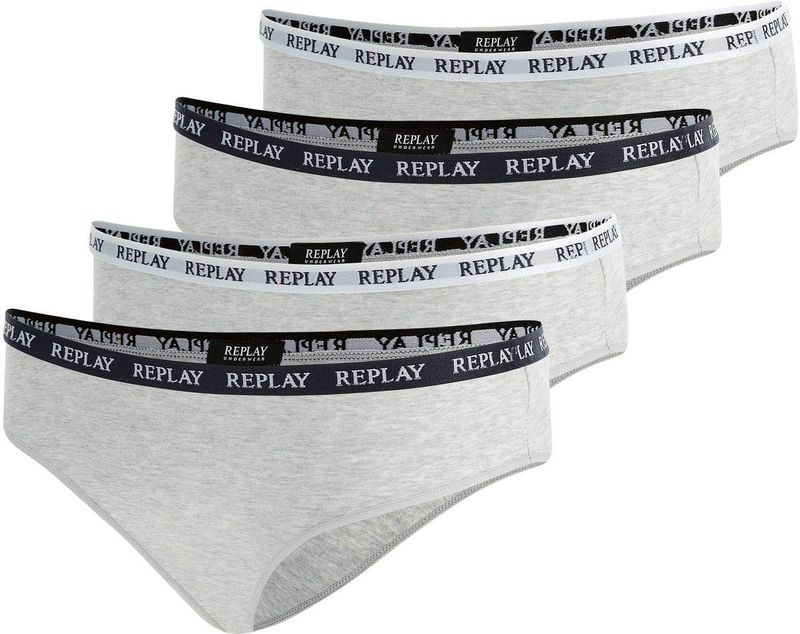 REPLAY - Slip - Grijs Zwart Wit - 4 Pack - Viscose