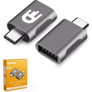 Drivv. USB C naar USB A Adapter – 2 stuks - Space Grey - Thunderbolt 3 - USB 3.0 - 5Gbps
