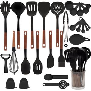 Goodivery ® 28-delige Compleet Siliconen Keukenhulpset voor Veilig en Gezond Koken met Houder