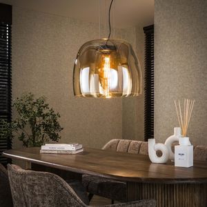 PS-Collection Drift Glass XL 1L Hanglamp - 48x48x150cm - Amberkleurig Glas - hanglampen eetkamer, hanglamp zwart, hanglampen woonkamer, hanglamp slaapkamer, hanglamp rotan, hanglamp hout, hanglamp industrieel