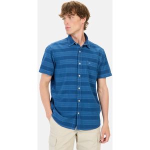 camel active - Korte Mouwen Overhemd - Blauw - Katoen