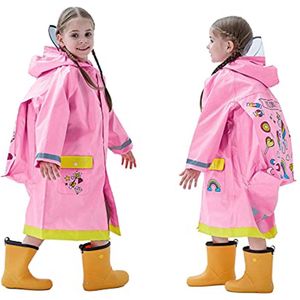 Regenponcho voor Kinderen - Waterdichte Capuchon Poncho voor Jongens en Meisjes - Lichtgewicht en Ademend - Geschikt voor 3-12 Jaar