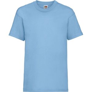 Fruit Of The Loom Kinder Unisex Valueweight T-shirt Korte Mouwen (2 stuks) (Hemel Blauw)