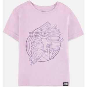 Disney Beauty & The Beast - Fearless Princess - Belle Powerful Kinder T-shirt - Kids 122/128 - Roze