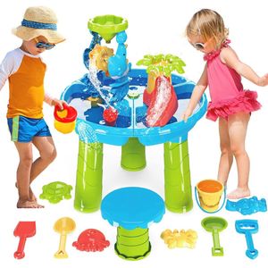4-in-1 Waterspeeltafel voor Kinderen – Zand- en Wateractiviteitstafel voor Buiten Speelplezier vanaf 2 Jaar