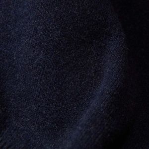 Osborne Knitwear Trui met halve rits - Lamswol - Indigo Melange - 3XL