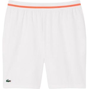 Lacoste korte broek heren Novak Djokovic Stretch Wit Oranje