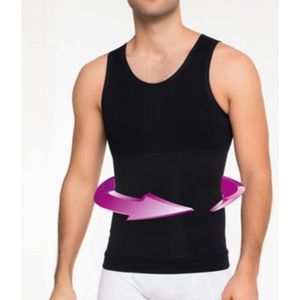 Corrigerend Shirt Mannen Shapewear Hemd - Zwart - XL