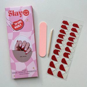 Slayo® - Gel Nail Wraps - Silly Santa - Gellak Stickers - DIY Manicure - Nagel Stickers - Nail Art - Nagelstickers - LED/UV lamp nodig - Kerst Nagels - Nagelstickers Kerst