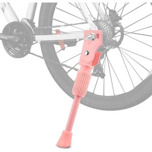 Kinderfiets Standaard - 18 inch - fietsstandaard - aluminium standaard voor kinderfietsen - fiets zijstandaard standaard - mountainbike standaard - met antislipmat - universele pasvorm - fietsaccessoires - eenvoudig te installeren - roze