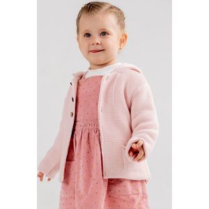 Minora Baby Gebreid Vest met capuchon- Babykleding jongens en meisjes- Cardigan-Hoogwaardige Baby jas- Unisex Winterjas- Pink 6 Maanden/68- Kraamcadeau - Babyshower, Newborn-Moederdag- Sinterklaas