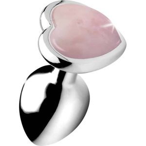 XR Brands Rose Quartz Heart - Butt Plug - Small pink
