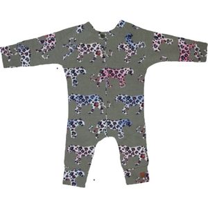 Onesie panterfiguren grijs