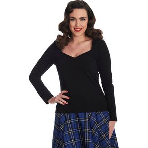 Banned - Sweatheart Longsleeve top - S - Zwart