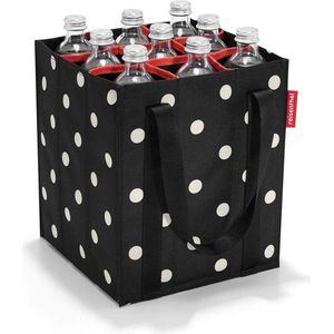 Bottlebag 9 vakken, eenvoudig recyclen van flessen, draagriemen, Mixed Dots, 28 cm, Sporttas