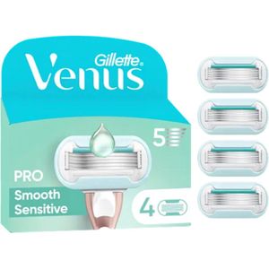 Gillette - Venus Deluxe Pro Smooth Sensitive - Navulscheermesjes - 4 Stuks
