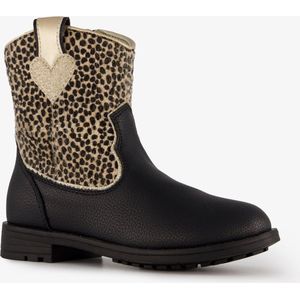 Blue Box meisjes enkellaarsjes cheetah print zwart - Maat 24