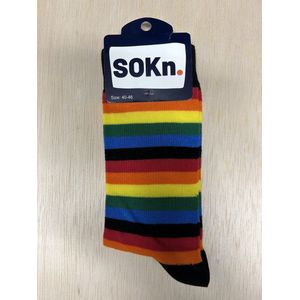 SOKn. trendy sokken *REGENBOOG zwart* maat 40-46 (Ook leuk om kado te geven !)
