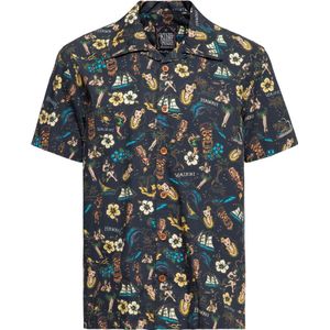King Kerosin Tropical Hawaiian Style Deluxe Heren Shirt met korte mouwen - M