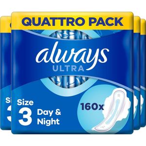 Always Ultra Day & Night Met Vleugels - Maat 3 - Voordeelverpakking 160 stuks - Maandverband