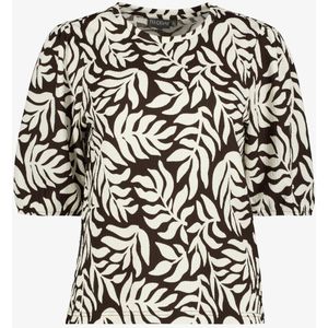 TwoDay dames shirt bruin/wit - Maat S