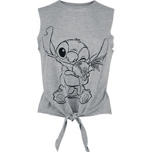 Lilo & Stitch Cuddling Dames Top - gemêleerd grijs - S