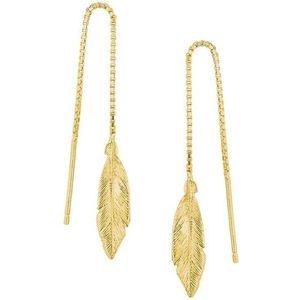 Zilver Verguld Doortrekoorbellen veer 2101059