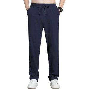 Bovista Linnen Broek Heren - Zomerbroek - Volwassenen - Lange Broek - Pantalon - Strandbroek - Zomer - Ibiza Stijl - Marineblauw - Maat S