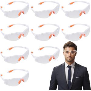 Transparante Veiligheidsbrillen 9 Stuks - Bescherming voor Houtbewerking, Metaalwerk, en Schietsport
