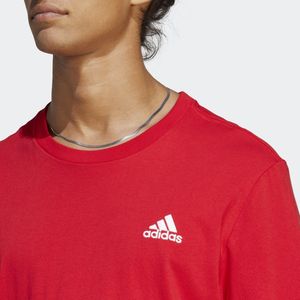 adidas Sportswear Essentials Single Jersey Geborduurd Small Logo T-shirt - Heren - Rood- L