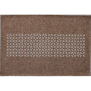 Tafelloper - donkerbruin met opengewerkte rand - 30 x 45 cm