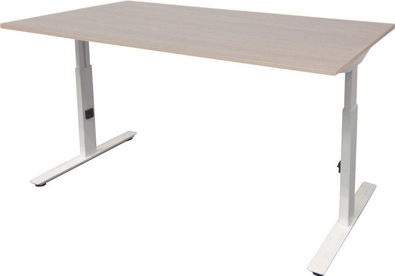 Linesto Plus - Bureau - Licht Eiken - T-Poot - Hoogte Instelbaar