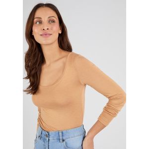 Damart - T-shirt met lange mouwen Thermolactyl Sensitive onzichtbaar - Dames - Bruin - 34-36 (XS)