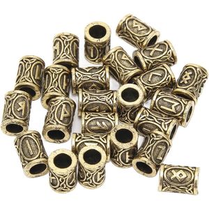 24 stuks Viking baardkralen bronzen haardecoratie - 24 unieke ontwerpen van zinklegeringsmateriaal voor doe-het-zelf styling van baard en snor