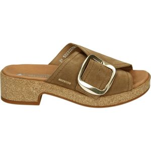 Mephisto FOLINE VELSPORT - Dames slippers - Kleur: Cognac - Maat: 40