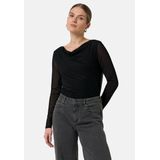 comma - T-Shirt - Mesh - Lange Mouwen