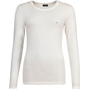Emporio Armani - Shirt - Wit - Lange Mouw - Normale Pasvorm