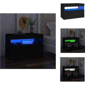 vidaXL Slaapkaast - LED-verlichting - Bewerkt hout - 60 x 35 x 40 cm - Kast