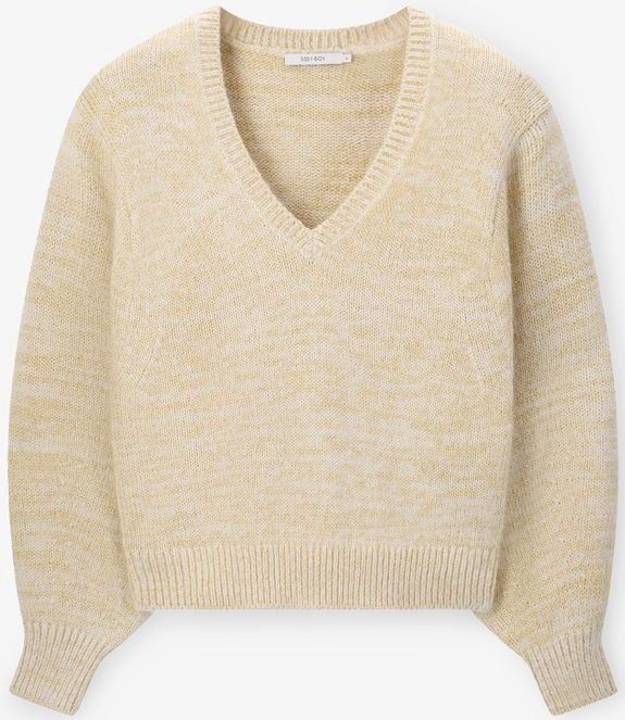 Sissy-Boy - V-hals Trui - Lichtgeel - Lange Pofmouwen - Relaxed Fit