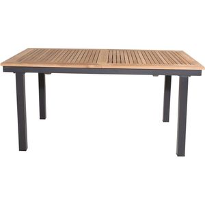 Panama eettafel tuin incl. extra blad 152, 210 cm zwart, natuur.