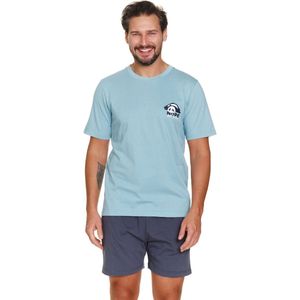 Doctor Nap Katoenen Pyjama Heren Volwassenen Korte Mouw Korte Broek Shortama Cat Club PMB.7204 L