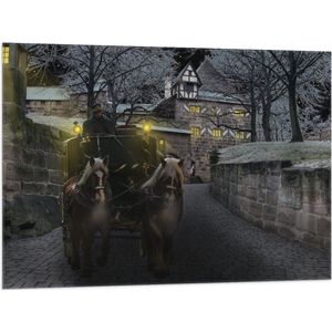 Vlag - Pad - Persoon - Bomen - Huis - Dier - Paarden - Lampen - 100x75 cm Foto op Polyester Vlag
