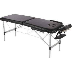 Goodivery ® Opvouwbare en Verstelbare Mobiele Massagetafel met Aluminium Basis in Zwart