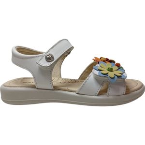 Naturino - Kooral - Mt 33 - velcro's multi kleuren bloemen lederen sandalen - wit