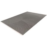 Lalee Elif Japandi stijl vloerkleed 3d effect hooglaag cirkels reliëf laagpolig karpet 120x170 cm grijs