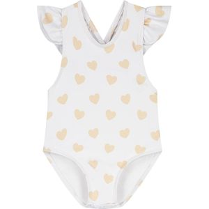 Supercute baby badpak geruit zwart wit met gekruiste bandjes en drukknopen maat 68/74