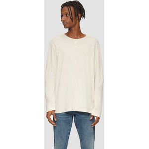 Shirt - Effen - Henley Hals - Lange Mouw - Losse Pasvorm