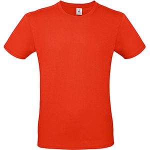 2-Pack herenshirt '150' met ronde hals B&C Collectie Vuurrood maat XS