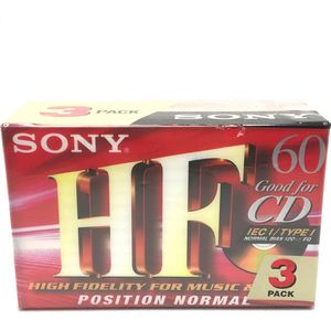 SONY HF 60 position normal Cassettebandjes 3 Pack - Uiterst geschikt voor alle opnamedoeleinden / Sealed Blanco Cassettebandje / Cassettedeck / Walkman.